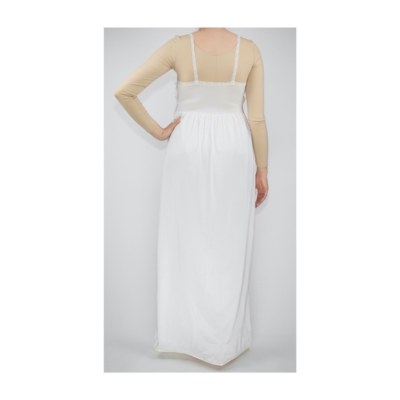 Vintage White Nylon Ruffled Lace Maxi Slip - Picture 4 of 4